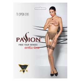 Passion bas et collants Collants ouverts TI016 20 deniers - beige