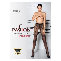 Passion bas et collants 20347 Collants ouverts TI016 20 deniers - noir