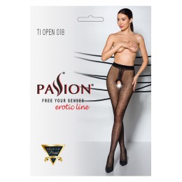 Passion bas et collants 20349 Collants ouverts TI018 20 deniers - noir