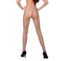 Passion bas et collants Collants ouverts couture TI022 - beige