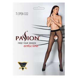 Passion bas et collants 20357 Collants ouverts couture TI022 - noir