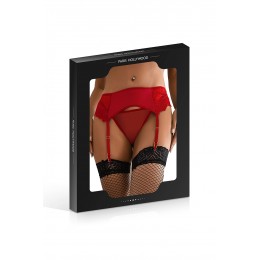 Paris Hollywood 20384 Porte-jarretelles en dentelle avec string rouge