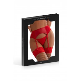 Paris Hollywood Porte-jarretelles wetlook avec string rouge