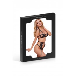 Paris Hollywood 20645 Ensemble ouvert soutien-gorge string et porte-jaretelles