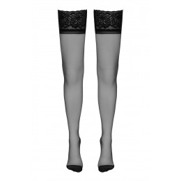 Cotelli Legwear Bas autofixants couture noir 1 - Cotelli Legwear