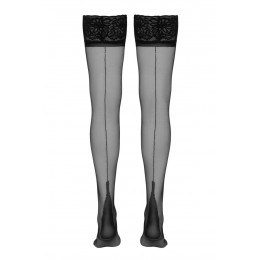 Cotelli Legwear 20985 Bas autofixants couture noir 1 - Cotelli Legwear
