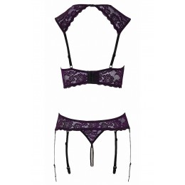 Cotelli Legwear Ensemble lingerie ouverte violet - Cotelli Lingerie