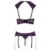 Cotelli Legwear Ensemble lingerie ouverte violet - Cotelli Lingerie