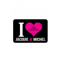 Jacquie & Michel 12941 Plaque de porte I love J&M