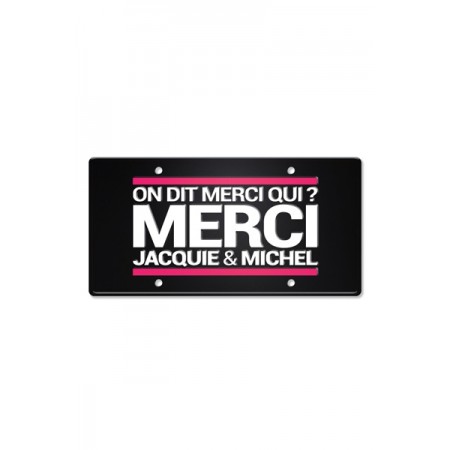 Jacquie & Michel Plaque métal on dit merci qui ?