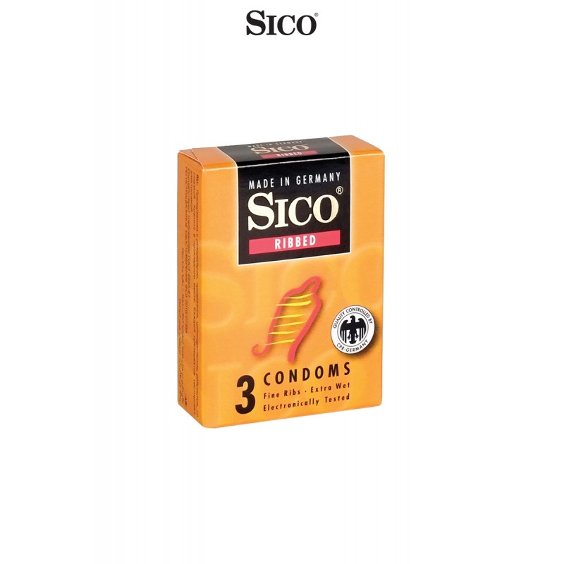 Sico 14348 3 préservatifs Sico RIBBED