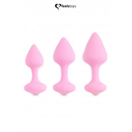 Feelztoys 15789 Coffret 3 plugs anal Bibi - rose