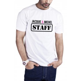 Jacquie & Michel T-shirt Jacquie et Michel Staff - blanc