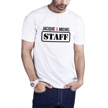 Jacquie & Michel T-shirt Jacquie et Michel Staff - blanc