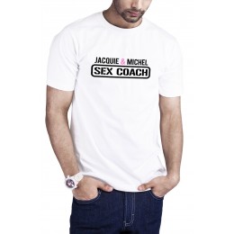 Jacquie & Michel T-shirt Sex Coach blanc - Jacquie et Michel