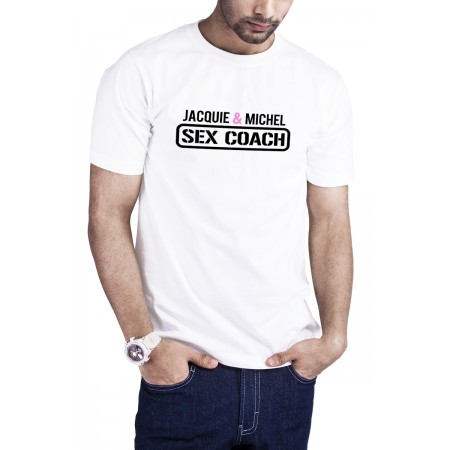 Jacquie & Michel T-shirt Sex Coach blanc - Jacquie et Michel