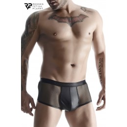 Regnes 17537 Boxer noir wetlook et mesh - Regnes