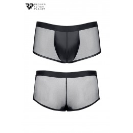 Regnes Boxer noir wetlook et mesh - Regnes