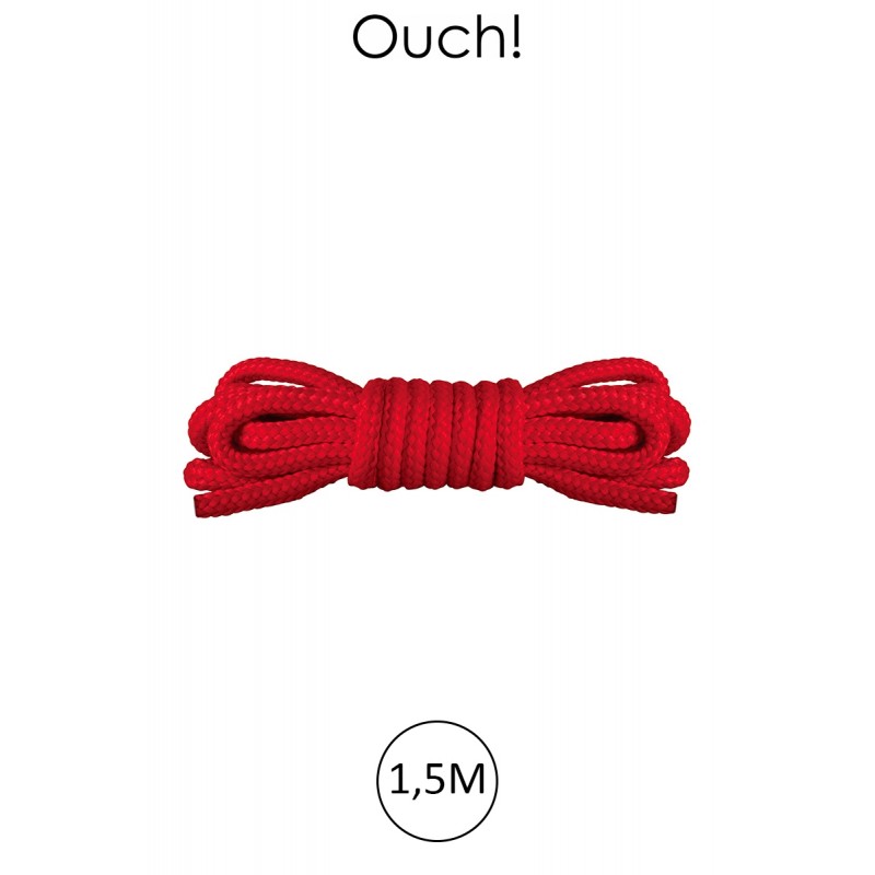 Ouch! Mini corde de bondage 1,5m rouge - Ouch