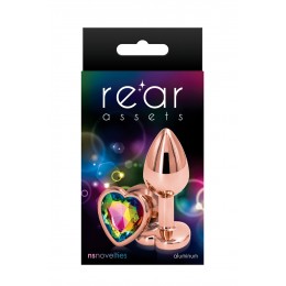 NS Novelties Plug anal aluminium coeur Rose Gold S - Rear Assets