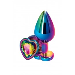 NS Novelties 17647 Plug anal aluminium coeur multicolore M - Rear Assets