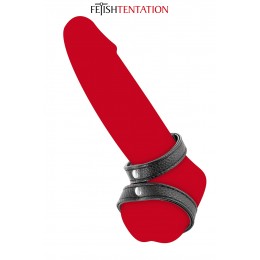 Fetish Tentation 17695 Double cockring simili cuir - Fetish Tentation