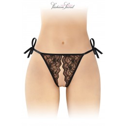 Fashion Secret 17700 String noir ouvert à nouer Stella - Fashion Secret