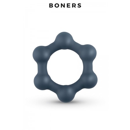 Boners Cockring Hexagonal avec billes en acier - Boners