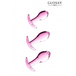 Glossy Toys 18041 Set 3 plugs anal en verre Glossy Toys n° 17 Pink