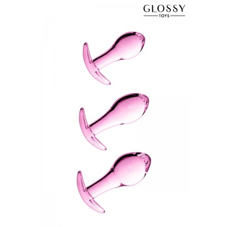 Glossy Toys Set 3 plugs anal en verre Glossy Toys n° 17 Pink
