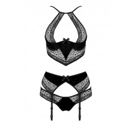 Passion lingerie Ensemble à jarretelles Scarlet noir - Passion