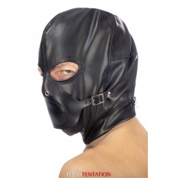 Fetish Tentation 18616 Cagoule BDSM simili cuir avec baillon amovible - Fetish Tentation