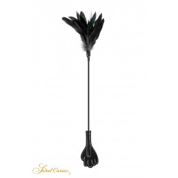 Sweet Caress 18681 Mini cravache main avec plumes noires - Sweet Caress