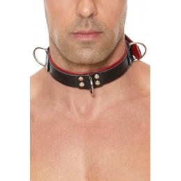 Ouch! Collier Bondage Deluxe rouge et noir - Ouch!