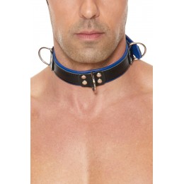 Ouch! Collier Bondage Deluxe bleu et noir - Ouch!