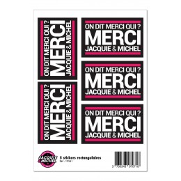 Jacquie & Michel 19341 5 stickers J&M noir logo rectangle