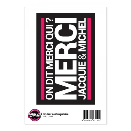 Jacquie & Michel Grand sticker J&M rectangle noir