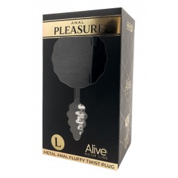 Alive 19435 Plug métal Fluffy Twist L noir - Alive